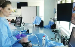 In person lab training with students.