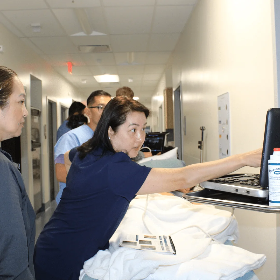 Onsite lab training with students.