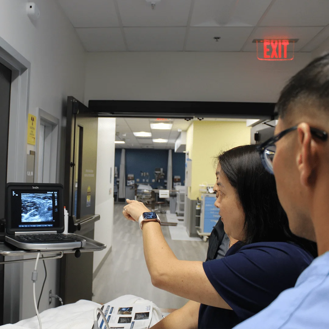 Onsite lab training with students.