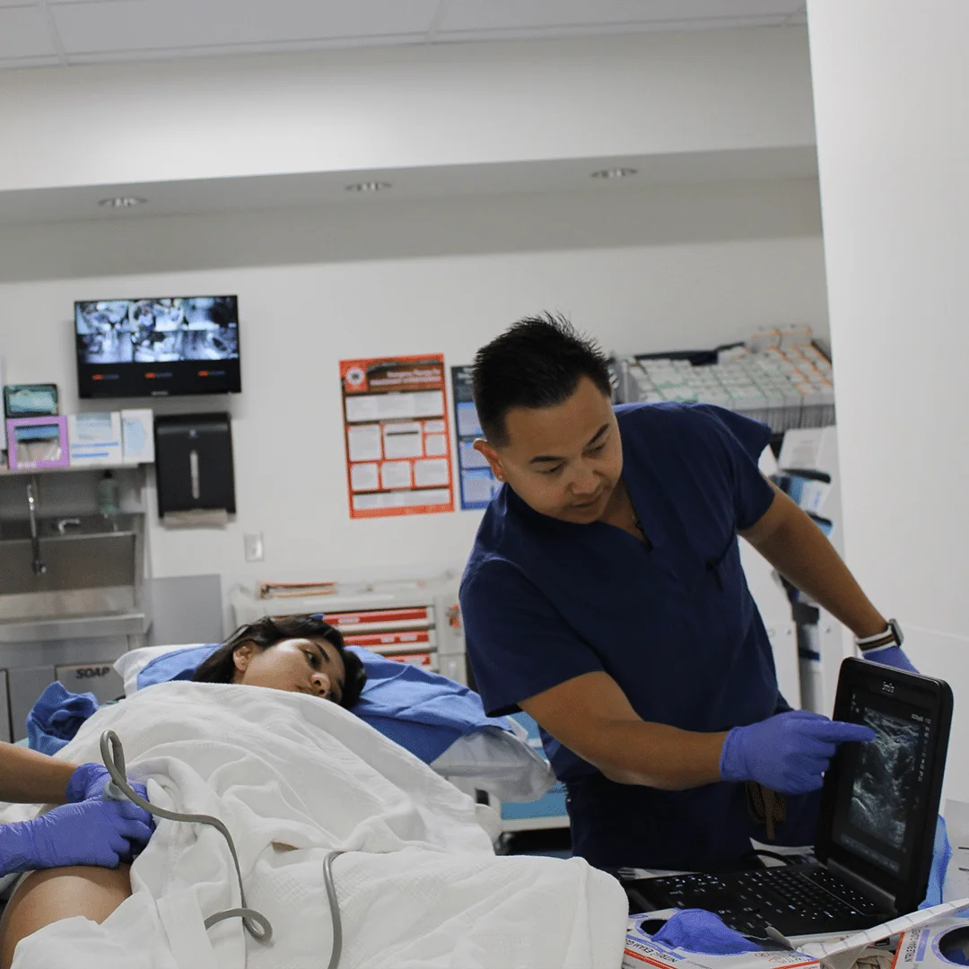 Onsite lab training with students.