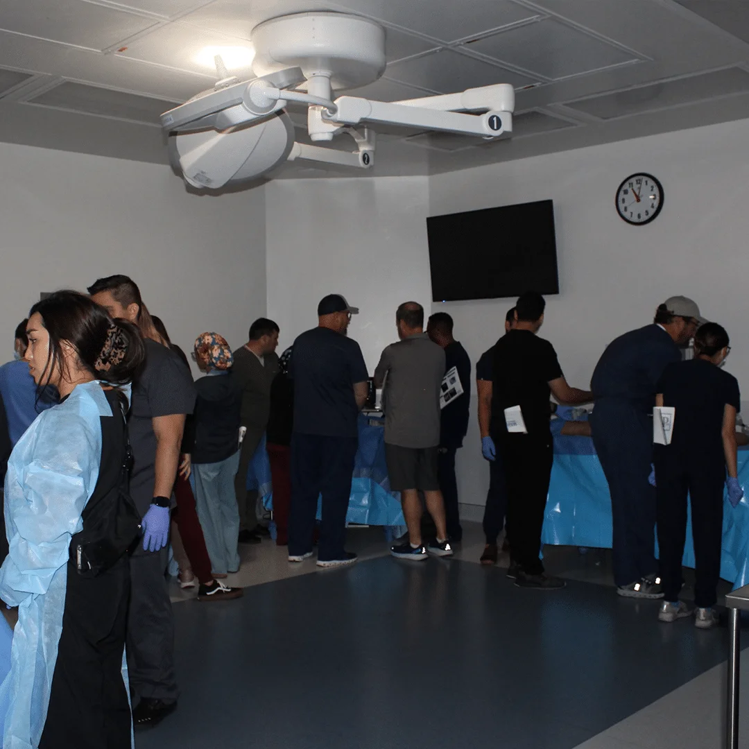 Onsite lab training with cadavers.
