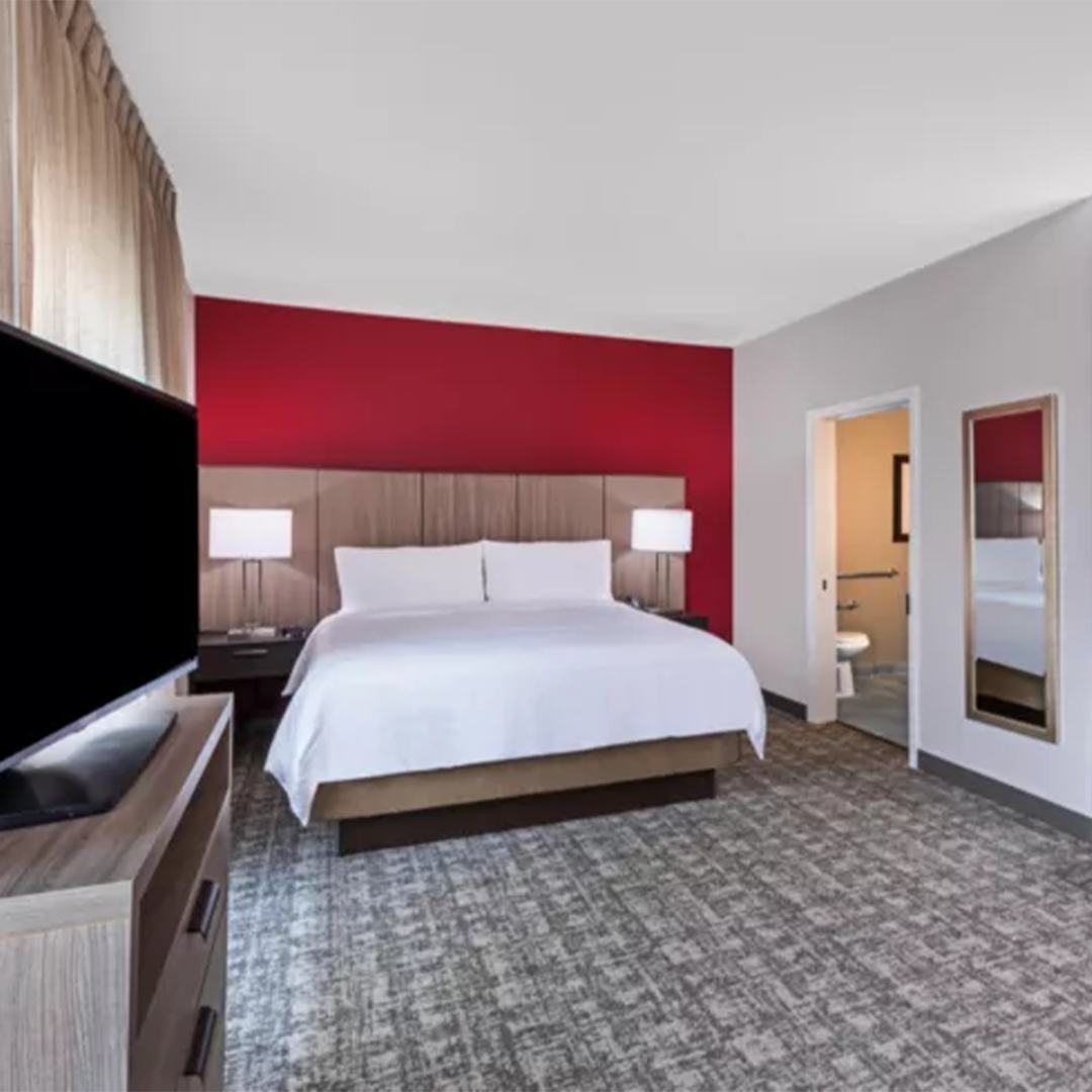 Suite with king bed at a hotel