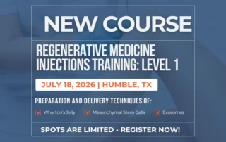Regenerative Medicine Training Level 1 by Maverick Medical Education with course date and medical training background